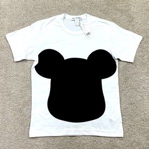 NWT Comme des Garçons Shirt Micky Mouse Printed Crewneck T-Shirt White Size S
